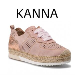 KANNA Pink sparkle perforated Espadrille Sneakers